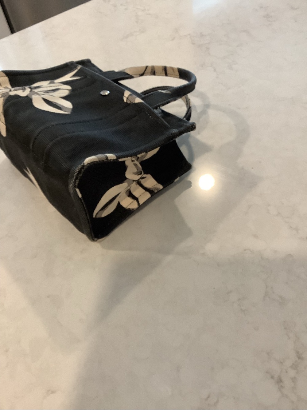 Coach Black and Cream Floral Canvas Mini Tote - Picture 4 of 12